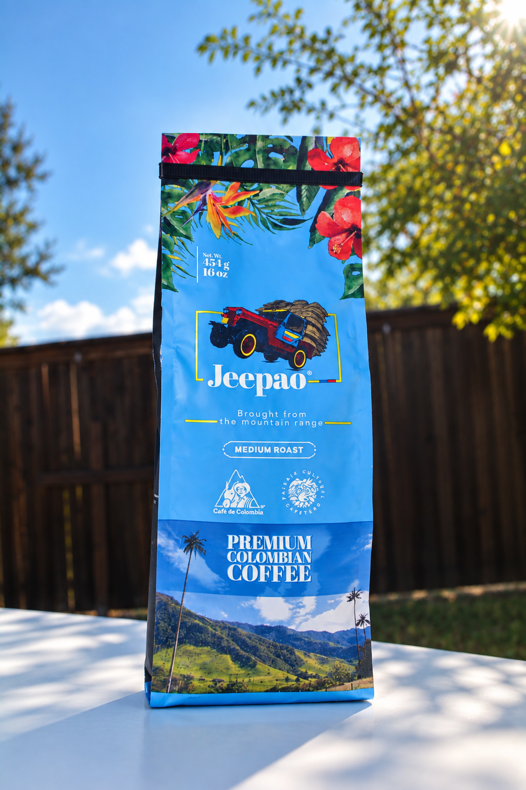 JEEPAO 1 LB WHOLE BEAN COFFEE BAG